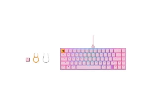 Glorious PC Gaming Race GMMK 2, 65%, Koblet med ledninger (ikke trådløs), USB, Mekanisk nøkkelbryter, RGB LED, Rosa