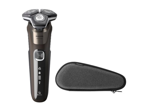 Philips SHAVER Series 5000 S5886/30, Parranajokone kääntyvällä päällä, Painikkeet, Musta, Ruskea, LED, Akku/USB, Litiumioni (Li-Ion)