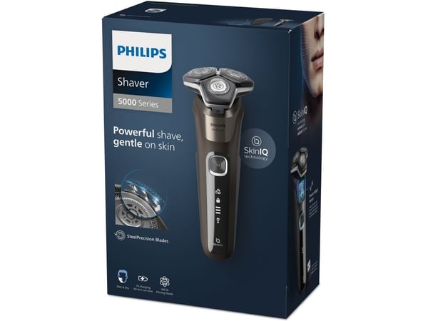 Philips SHAVER Series 5000 S5886/30, Parranajokone kääntyvällä päällä, Painikkeet, Musta, Ruskea, LED, Akku/USB, Litiumioni (Li-Ion)
