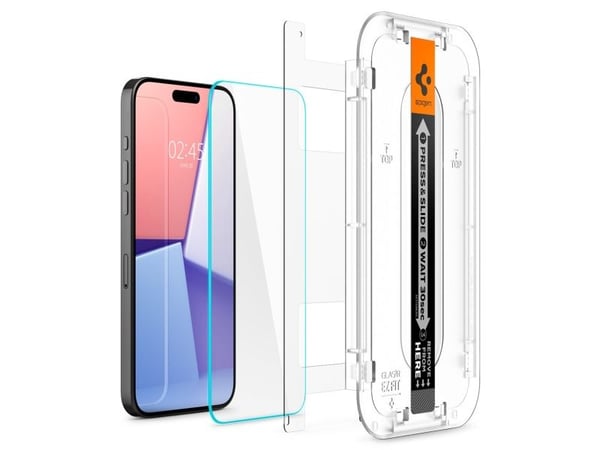 Spigen Glas.TR iPhone 15 Pro 6.1" "EZ FIT" 2 kpl kirkas karkaistu lasi AGL06892