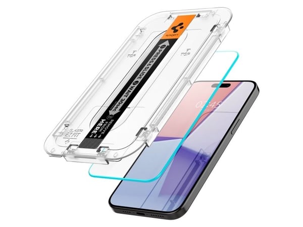 Spigen Glas.TR iPhone 15 Pro 6.1" "EZ FIT" 2 kpl kirkas karkaistu lasi AGL06892