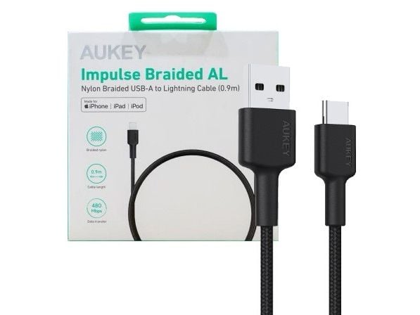 AUKEY CB-CD30 Nylon cab le USB C - USB A 0.9m 3