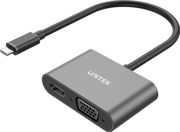 Unitek USB-C til HDMI 4K og VGA FullHD stasjon/replikator