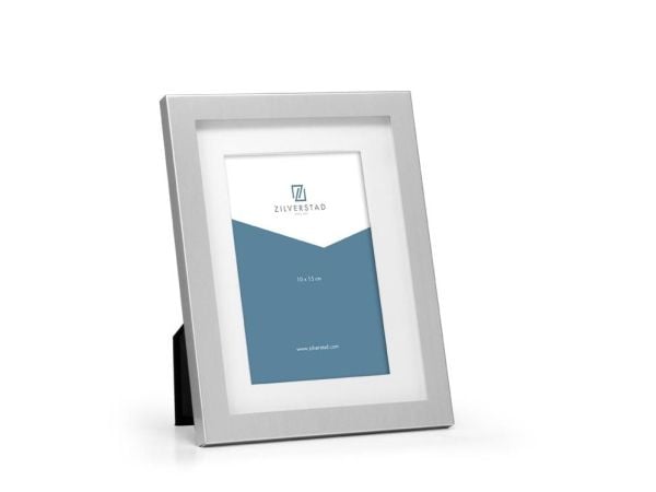 Zilverstad Nevada, Enkel bilderamme, Aluminium, Sølv, Matte, Bord, Vegg, 10 x 15 cm