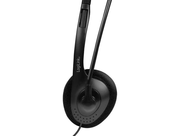 LogiLink HS0055, Koblet med ledninger (ikke trådløs), Musikk/hver dag, 20 - 20000 Hz, 85 g, Hodesett, Sort