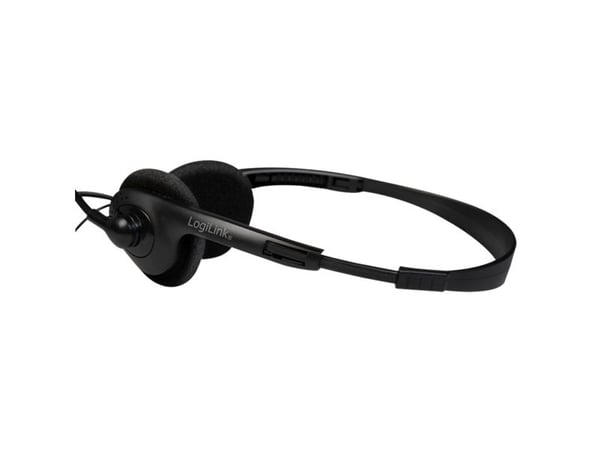 LogiLink HS0055, Koblet med ledninger (ikke trådløs), Musikk/hver dag, 20 - 20000 Hz, 85 g, Hodesett, Sort
