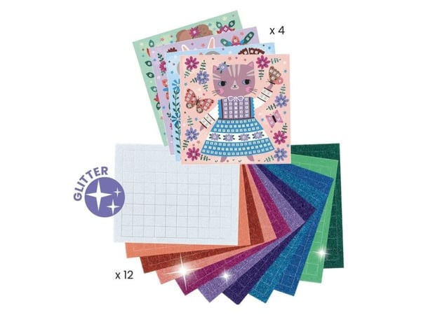 Djeco Mosaikkklippebok med glitter Vakre dyr Djeco