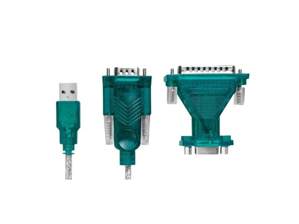 LogiLink USB 2.0-kabel, USB-A/M til DB9/M + DB25/M (RS232), Win 11, 1,3 m