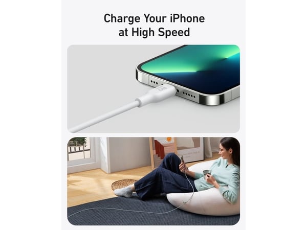 Anker 541, 1,8 m, Lightning, USB C, Hankjønn, Hankjønn, Hvit