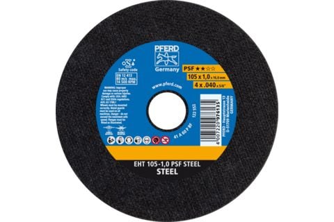 PFERD 69121029, Kutteskive, Stål, 10,5 cm, Alle merker, Flatt senter, 1,6 cm