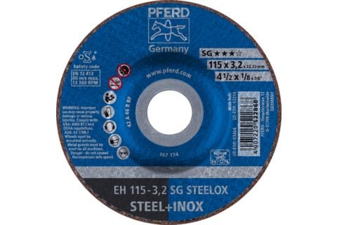 PFERD EH 115-3,2 SG STEELOX, Stål, Rustfritt stål, PFERD, 11,5 cm, 13300 o/min, 25 stk