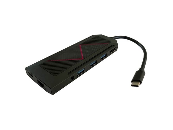 LC-POWER USB 3.2 HUB-C-Multi-6-RGB Ulkoinen HUB w.card reader,charge&amp;HDMI