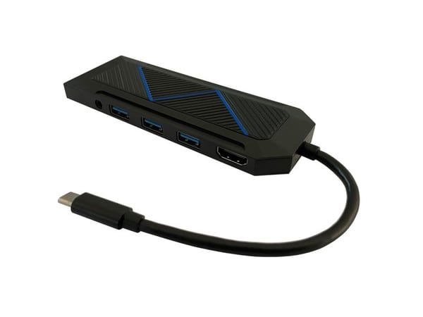 LC-POWER USB 3.2 HUB-C-Multi-6-RGB Ulkoinen HUB w.card reader,charge&amp;HDMI