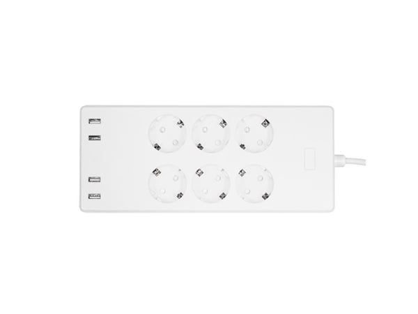 LogiLink Wi-Fi-älykäs pistorasia 6-tie (CEE7/3) 4x USB Tuya yhteensopiva SH0105