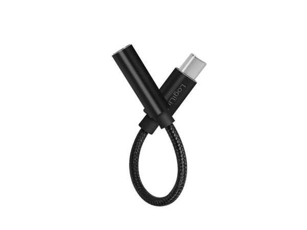 LogiLink USB Type-C-kaapeli 3,5 mm:n ääniliitäntäsovittimeen, 13 cm, 3,5 mm TRRS, uros, USB Type-C, uros, 0,13 m, musta