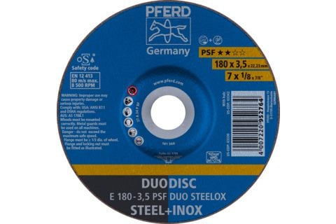 PFERD E 180-3,5 PSF DUO STEELOX, Stål, Rustfritt stål, PFERD, 2,22 cm, 18 cm, 8500 o/min, 10 stk