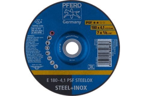 PFERD E 180-4,1 PSF STEELOX, metall, 8500 o/min, 18 cm, 4,1 mm, 10 stk.
