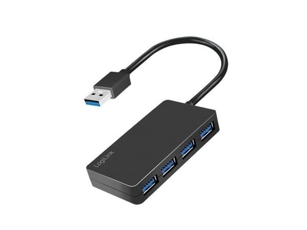 LogiLink USB 3.2 Gen1, 4-portshubb, svart, USB 3.2 Gen 1 (3.1 Gen 1) Typ-A, USB 3.2 Gen 1 (3.1 Gen 1) Typ-A, 5000 Mbit/s, Svart, Akrylnitrilbutadie...