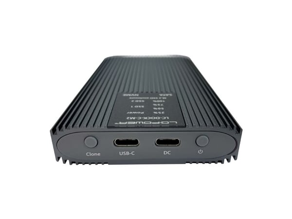 LC Power LC-DOCK-C-M2 - Drevkabinett - M.2 - M.2 Card (PCIe NVMe & SATA) - USB-C 3.2 (Gen 2x1) - antrasitt