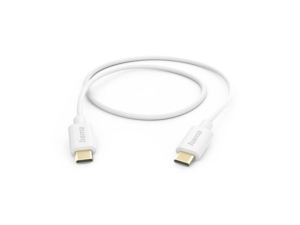 Hama - USB-kabel - 24 pin USB-C (hann) til 24 pin USB-C (hann) - USB 2.0 - 3 A - 1 m - hvit
