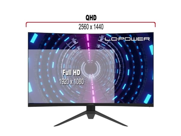 LC Power LC-M32-QHD-165-C-V2 - LCD-skjerm - kurvet - 31.5" - 2560 x 1440 QHD @ 165 Hz - VA - 300 cd/m² - 3500:1 - 1 ms - 2xHDMI, 2xDisplayPort - svart