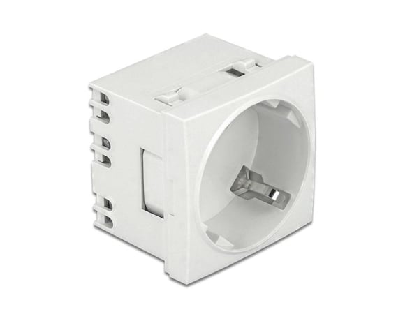 Delock Easy 45 maadoituskoskettimen pistorasia 45°-asennossa ulosvedettävä 45 x 45 mm