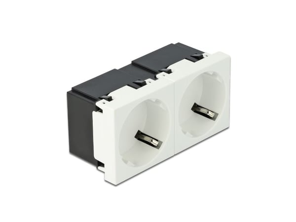 Delock Easy 45 suojakoskettimen pistorasia 2-kertainen 45° järjestely 45 x 45 mm 45 x 45 mm