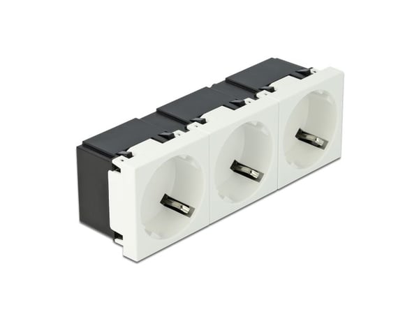 Delock Easy 45 suojakoskettimen pistorasia 3-kertainen 45° järjestely 45 x 45 mm 45 x 45 mm