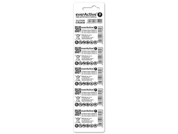 Everactive CR24305BL, Engangsbatteri, CR2430, Lithium, 3 V, 5 stykker, 10 år