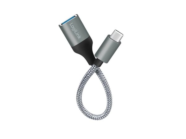 LogiLink CU0106, 0,15 m, USB C, USB A, USB 3.2 Gen 1 (3.1 Gen 1), Grå