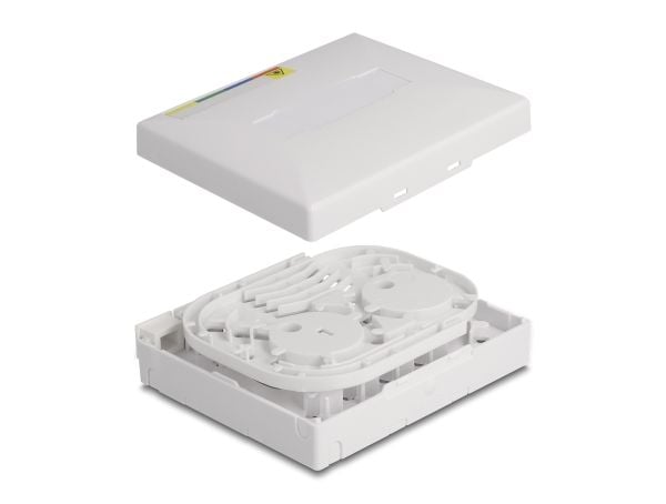 Delockin seinäasennettava valokuituliitäntärasia FTTH 4 x SC simplex tai LC duplex valkoinen