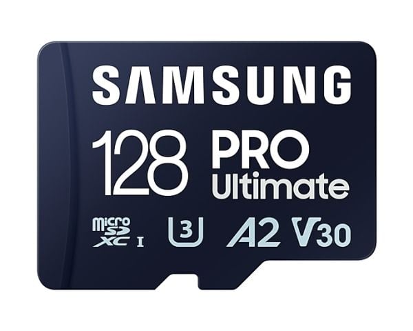 Samsung PRO Ultimate MB-MY128SB - Flashminnekort - 128 GB - A2 / Video Class V30 / UHS-I U3 - microSDXC UHS-I - blå