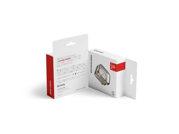 Crong CRG-41HS-STR, Etui, Smartklokke, Sølv, Apple, Apple Watch Series 7/8 41mm, Polykarbonat (PC), Herdet glass