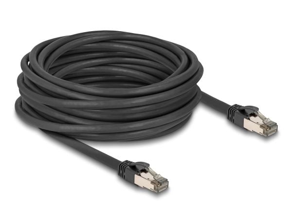 Delock - Nettverkskabel - RJ-45 (hann) til RJ-45 (hann) - 10 m - 7.3 mm - U/FTP - CAT 6a - uten hindringer - svart