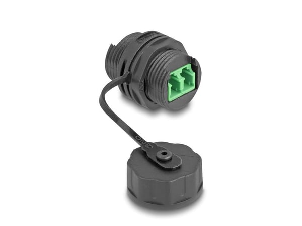 Delock - Nettverkkopler - LC-enkeltmodus (hunn) til LC-enkeltmodus (hunn) - fiberoptisk - dupleks - IP68 - protective cap - svart