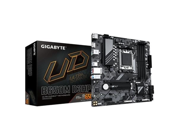 Gigabyte B650M D3HP - 1.0 - hovedkort - micro ATX - Socket AM5 - AMD B650 Chipset - USB 3.2 Gen 1, USB-C 3.2 Gen 1 - 2.5 Gigabit LAN - innbygd graf...