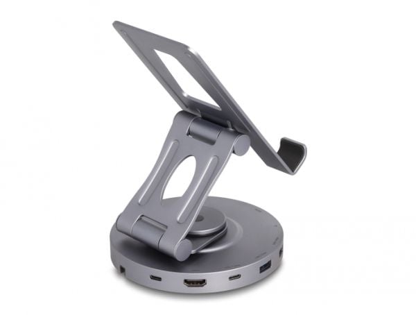 Delock - Dokkingstasjon + nettbrettstativ - for bærbar, bærbar - USB-C / Thunderbolt 3 - HDMI