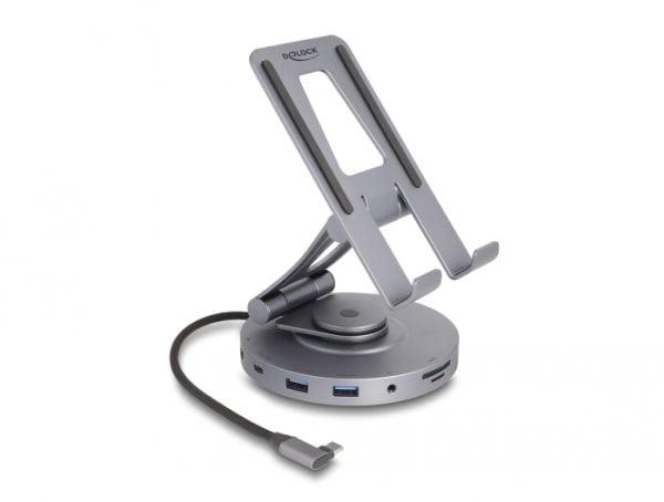 Delock - Dokkingstasjon + nettbrettstativ - for bærbar, bærbar - USB-C / Thunderbolt 3 - HDMI