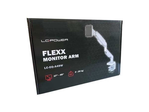 LC Power LC-EQ-A49W - Monteringssett (skjermarm) - for flatpanel - metall, plastikk - hvit - skjermstørrelse: 17"-49"