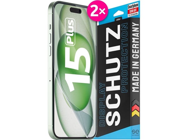 Smart Engineered SE0-F0101-0426-23-M, Apple, iPhone 15 Plus, Slagbestandig, Ripebestandig, Sjokkresistent, Gjennomsiktig, 2 stykker