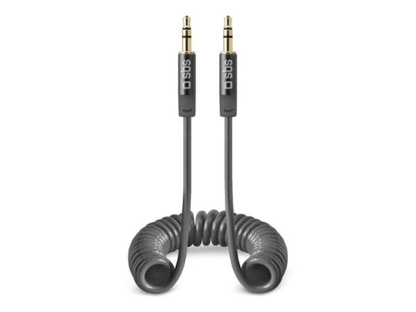 SBS TECABLE35SPIRDG, 3,5 mm, hane, 3,5 mm, hane, 1,3 m, grå