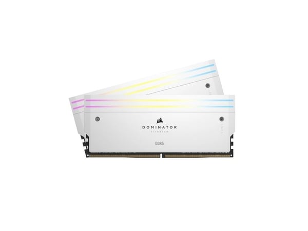 CORSAIR Dominator Titanium RGB - DDR5 - sett - 32 GB: 2 x 16 GB - DIMM 288-pin - 6000 MHz / PC5-48000 - CL30 - 1.4 V - ikke-bufret - hvit