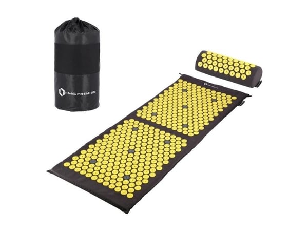 HMS AKM04 Premium sort akupressurmatte med pute