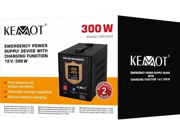 Katkeamaton virtalähde 300W 12V/230VAC sini KEMOT musta