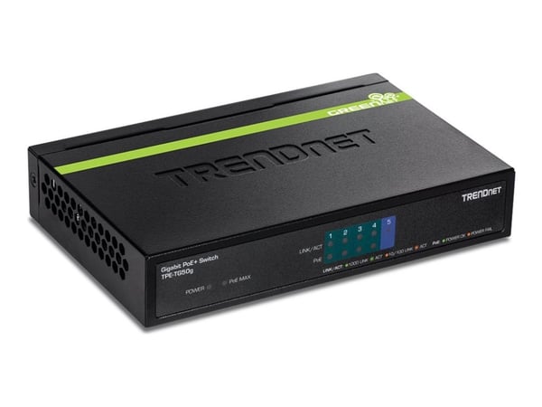 TRENDnet TPE TG50g - Switch - 4 x 10/100/1000 (PoE+) + 1 x 10/100/1000 - stasjonær - PoE+ (31 W) - TAA-samsvar