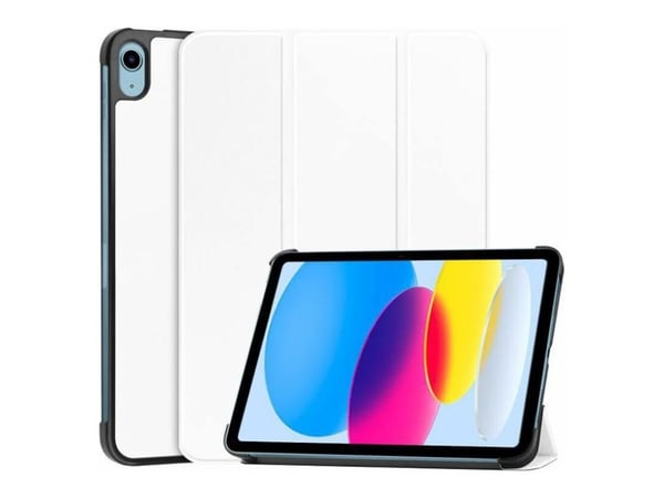 CoreParts - Lommebok for nettbrett - tri-fold caster, with auto-wake function - polyuretanlær - hvit - for Apple 10.9-inch iPad Wi-Fi (10. generasjon)