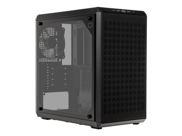 Cooler Master Q300L V2 - MT - micro ATX - sidepanel med vindu (herdet glass) - ingen strømforsyning (ATX) - svart - USB/lyd