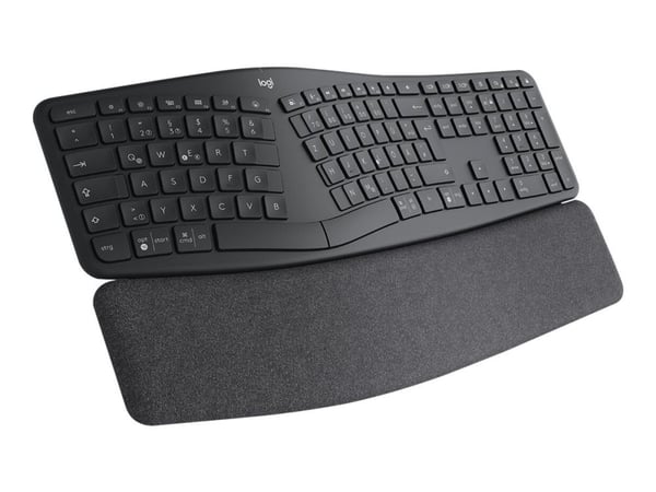 Logitech Ergo Series ERGO K860 for Business - Tastatur - full size - trådløs - 2.4 GHz, Bluetooth 5.0 LE - QWERTY - Storbritannia - grafitt