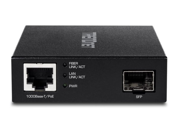 TRENDnet TFC-PGSFP - Medieomformer - 1GbE - 1000Base-LX, 1000Base-SX, 1000Base-T - RJ-45 / SFP (mini-GBIC) - TAA-samsvar