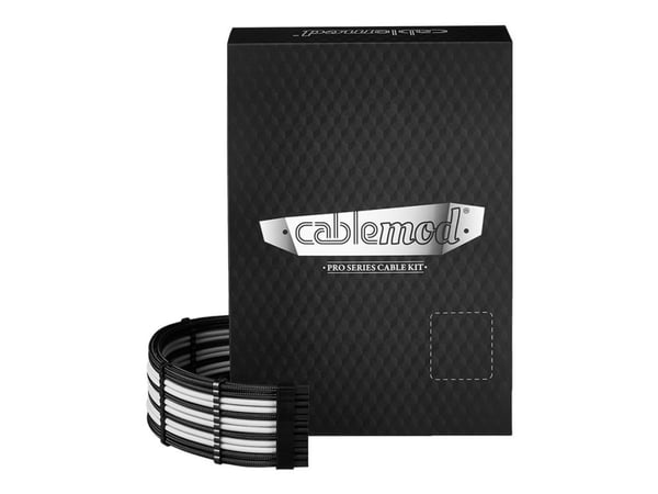 CableMod C-Series Pro ModMesh 12VHPWR kaapelisarja Corsair RM, RMi, RMx (Black Label) - musta/valkoinen - musta/valkoinen